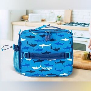 Bentgo Kids Shark Print Lunch Bag - Blue